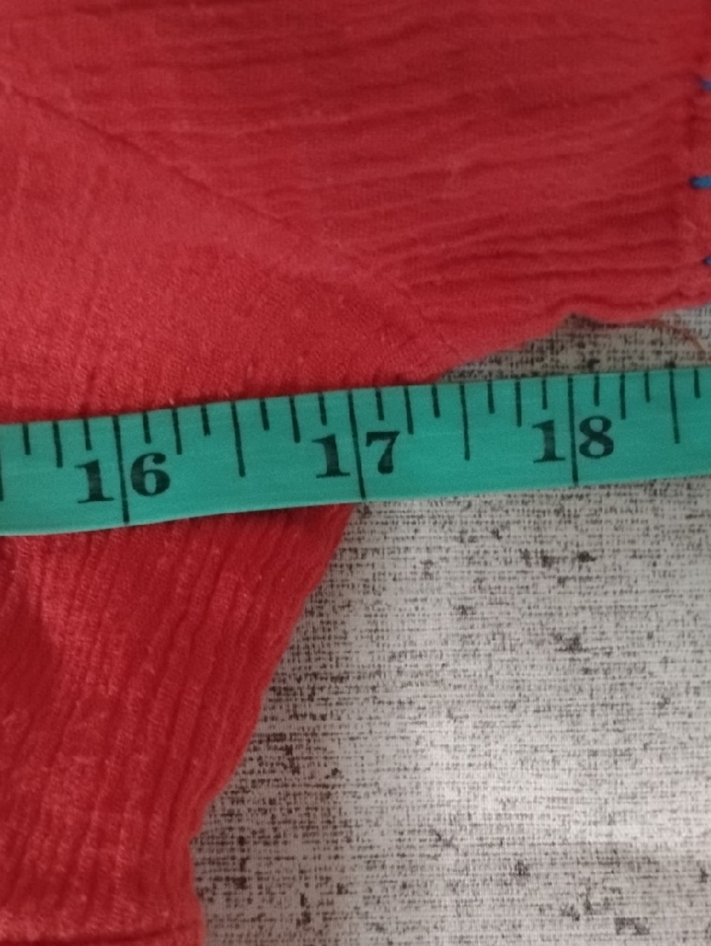 Embroidered Red Boho Square-Neck Top - Picture 3 of 6